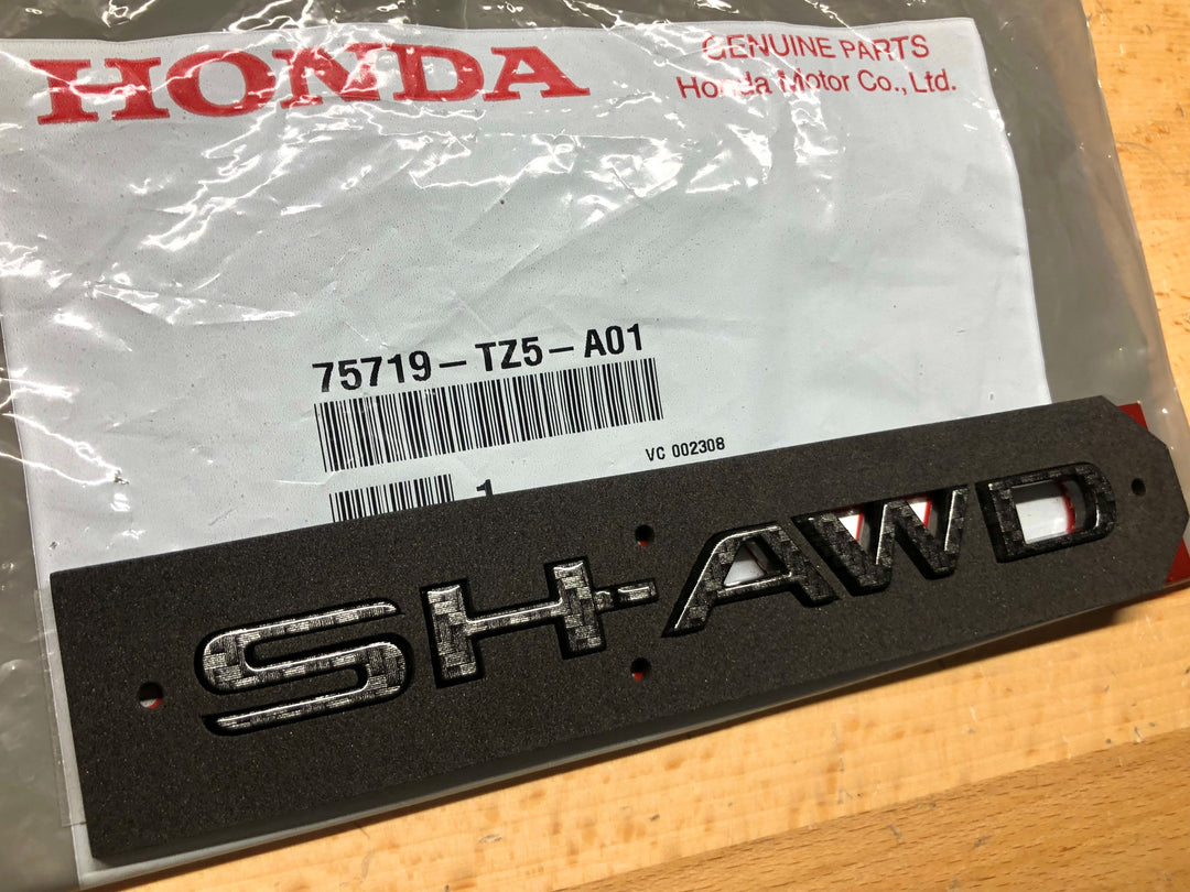 Acura SH-AWD Carbon Effect Emblem MDX TLX RDX – Deep Blue Chrome