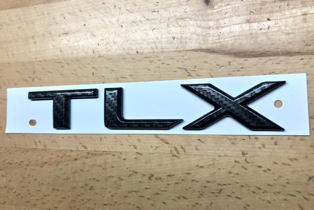 Acura TLX 21-23 Carbon Fiber Effect Nameplate OEM – Deep Blue Chrome