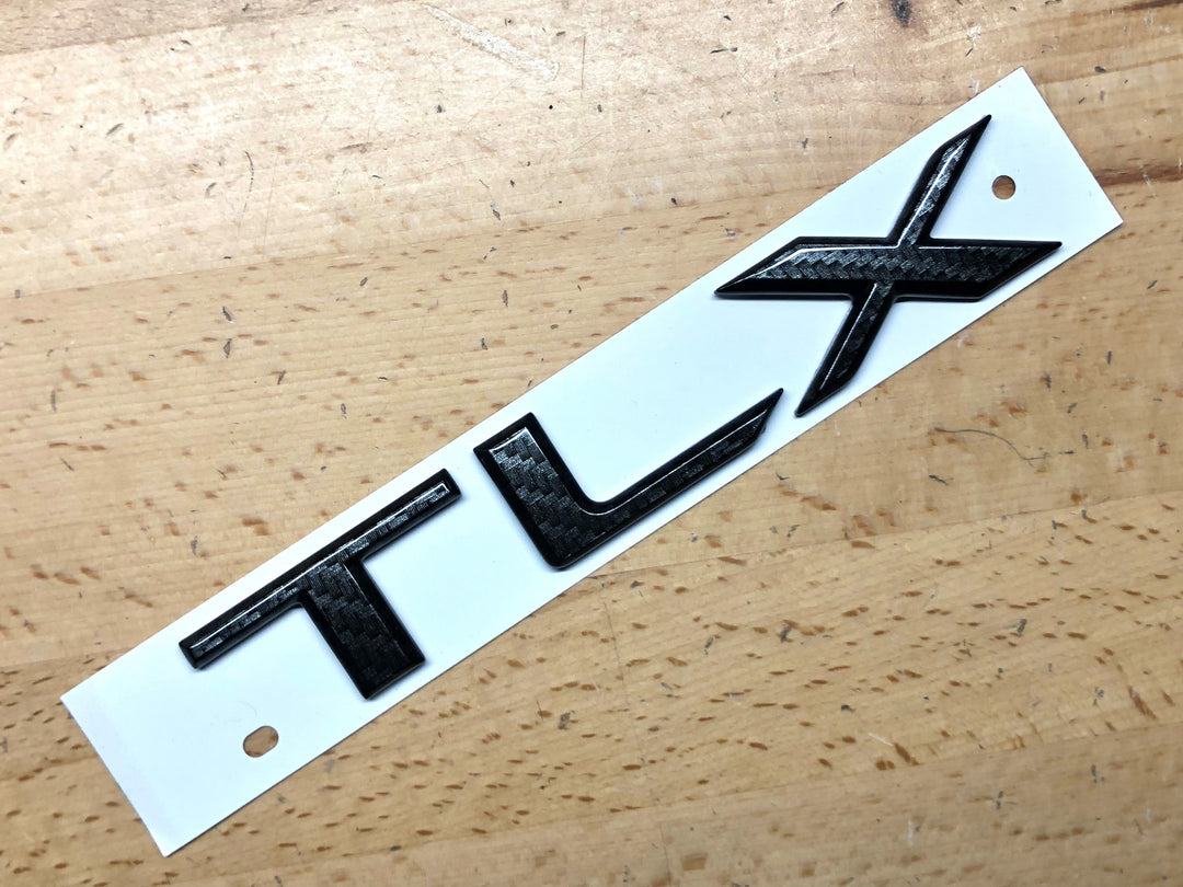 Acura TLX 21-23 Carbon Fiber Effect Nameplate OEM – Deep Blue Chrome