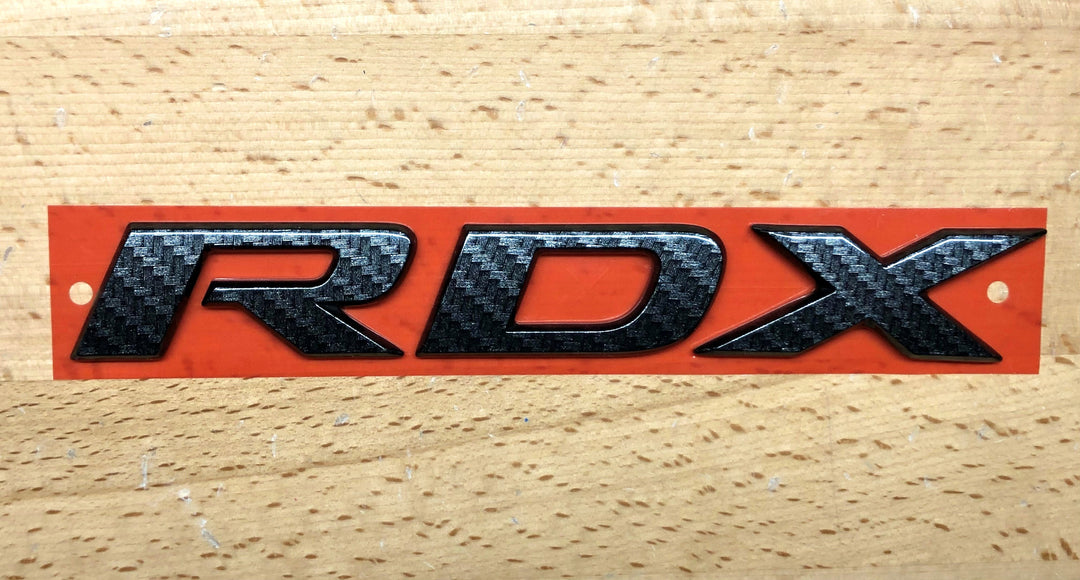 Acura RDX 13-18 Carbon Fiber Effect Nameplate OEM – Deep Blue Chrome