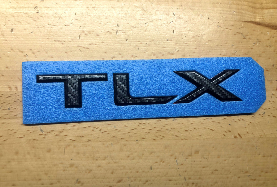 Acura TLX 18-20 Carbon Fiber Nameplate OEM – Deep Blue Chrome