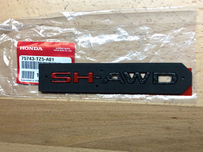 Acura SH-AWD Red & Black Carbon Fiber Effect Emblem