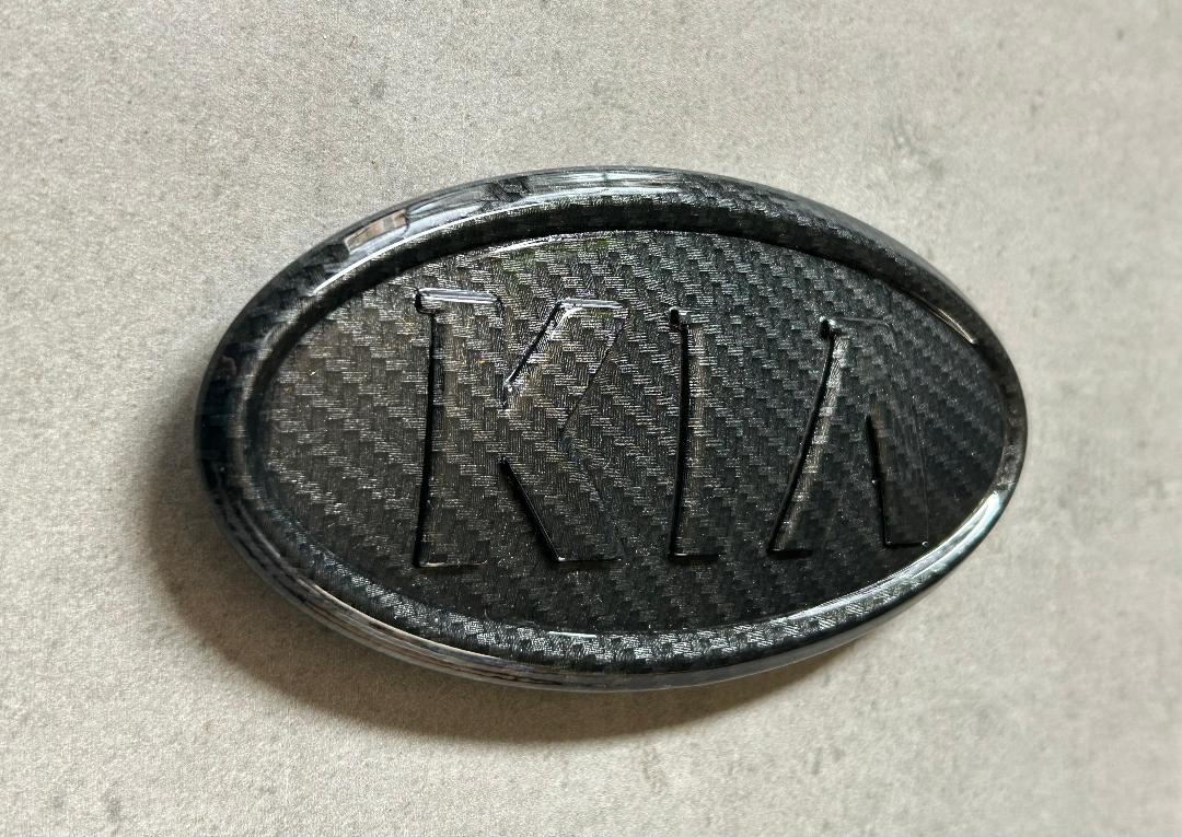 Kia Soul Hood Black Carbon Fiber Badge Rear Sorento Emblem OEM