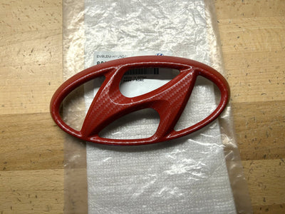 Hyundai Accent Red or Black Carbon Fiber Front Grille Emblem