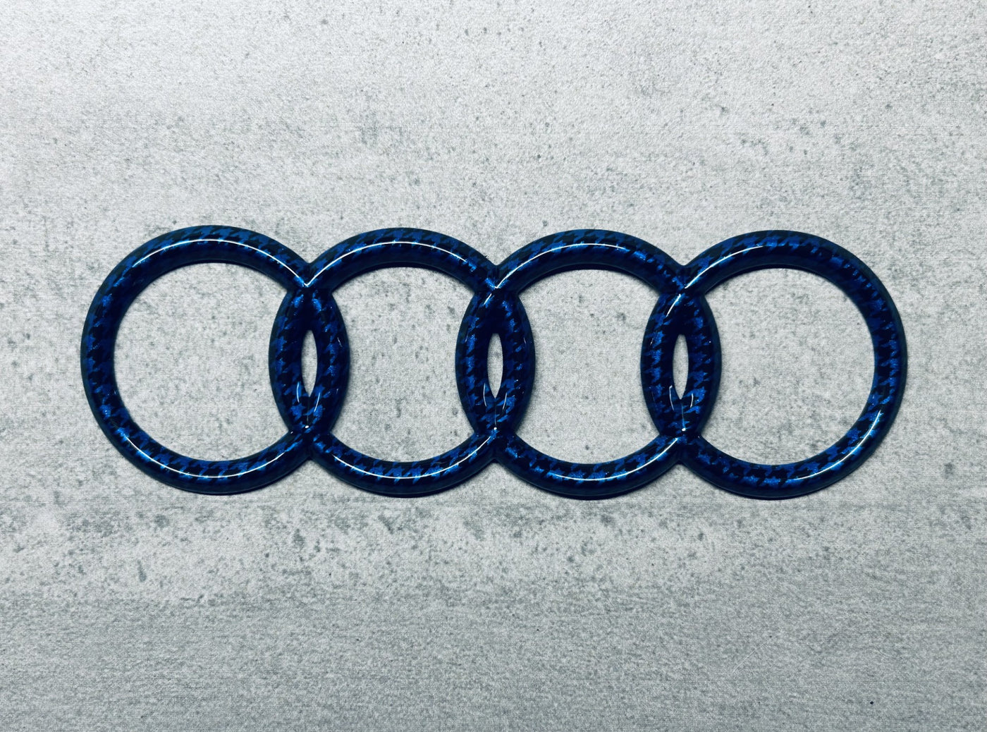 Audi Metallic Blue Houndstooth Rear Rings Emblem OEM 178mm A3 A5 S4