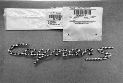 Porsche 987 Cayman Houndstooth Nameplate OEM