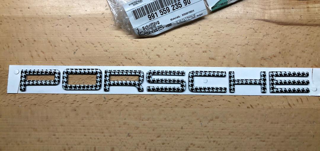 Porsche 911 Houndstooth Rear Emblem Macan Genuine OEM – Deep Blue