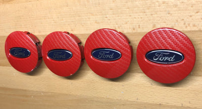 Ford Explorer Red Carbon Fiber Wheel Center Cap x4 Set OEM