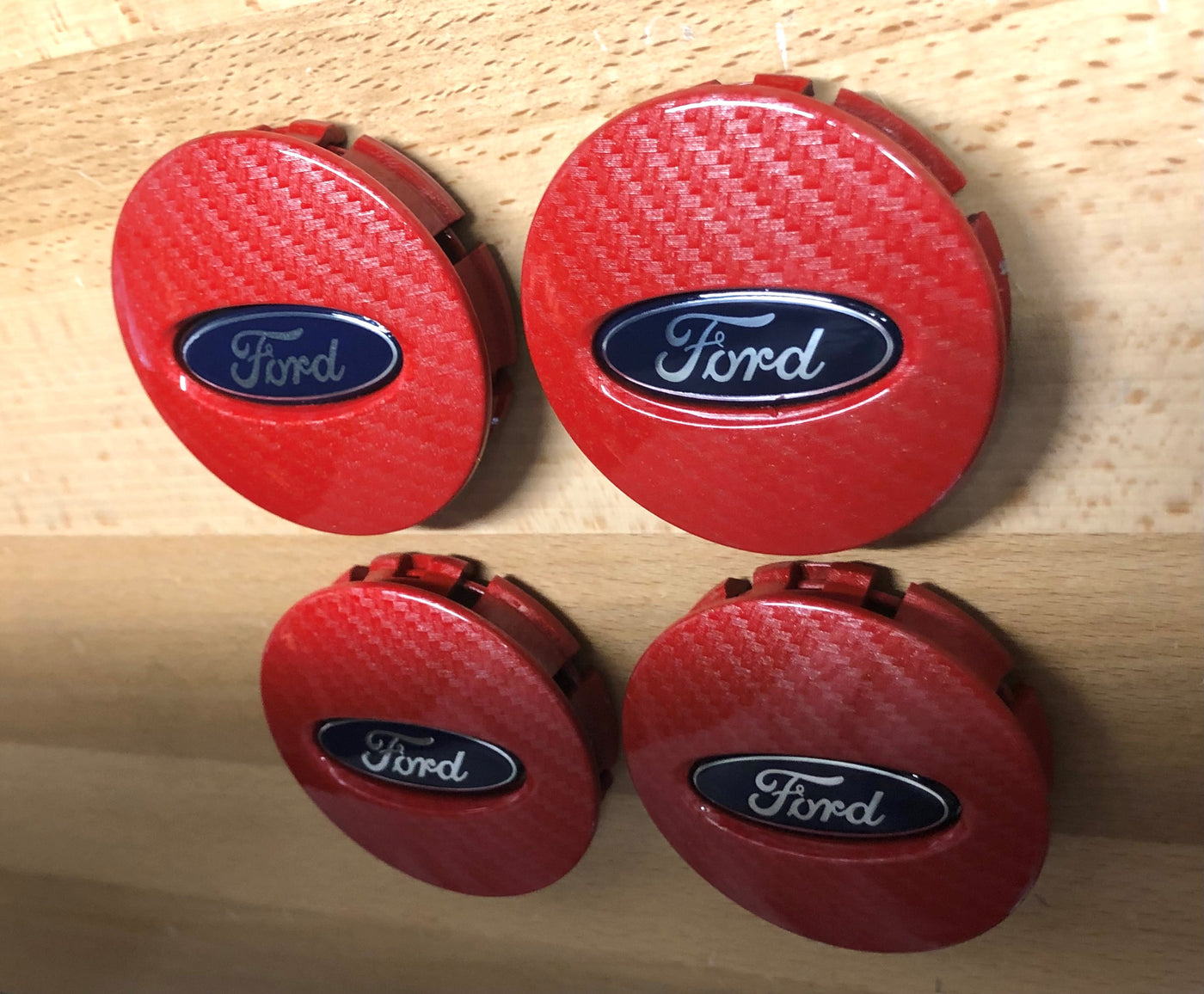 Ford Explorer Red Carbon Fiber Wheel Center Cap x4 Set OEM