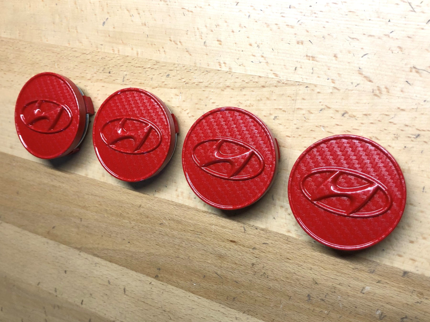 Red Hub Cap Hyundai Tucson Venue Red Carbon Fiber Wheel Center Cap Set OEM – Deep ...