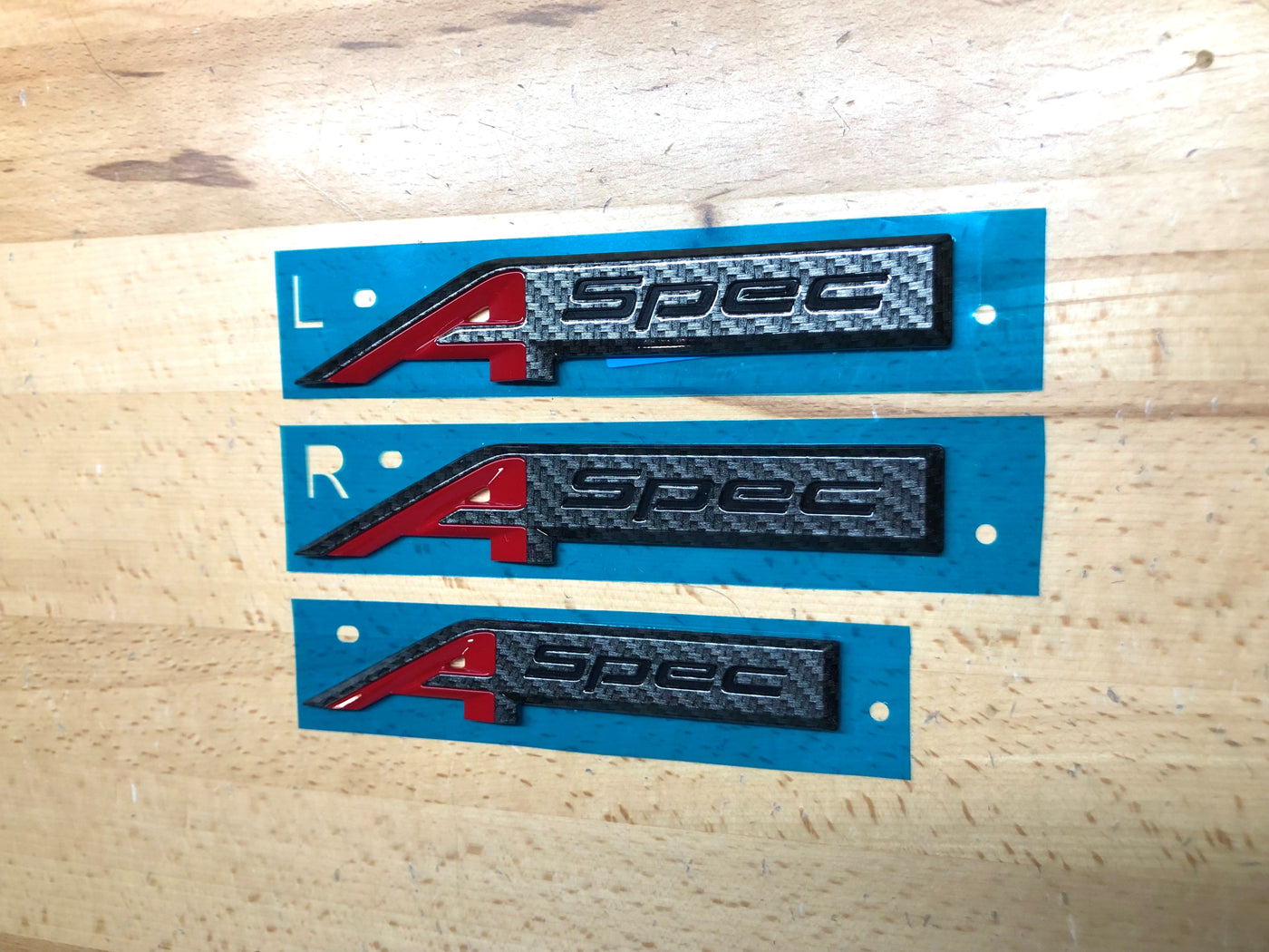 Acura ILX A-Spec Carbon Fiber Effect Emblem Set x3