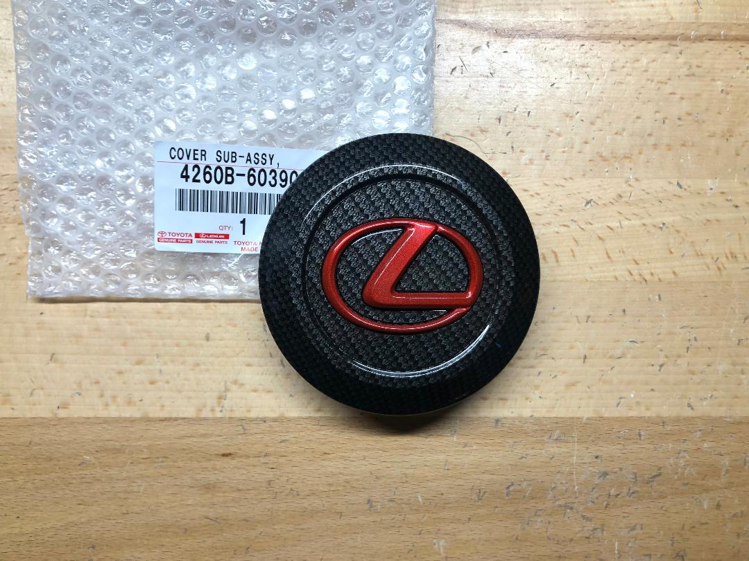 Lexus LX570 Candy Red & Carbon Fiber Wheel Center Cap Set – Deep