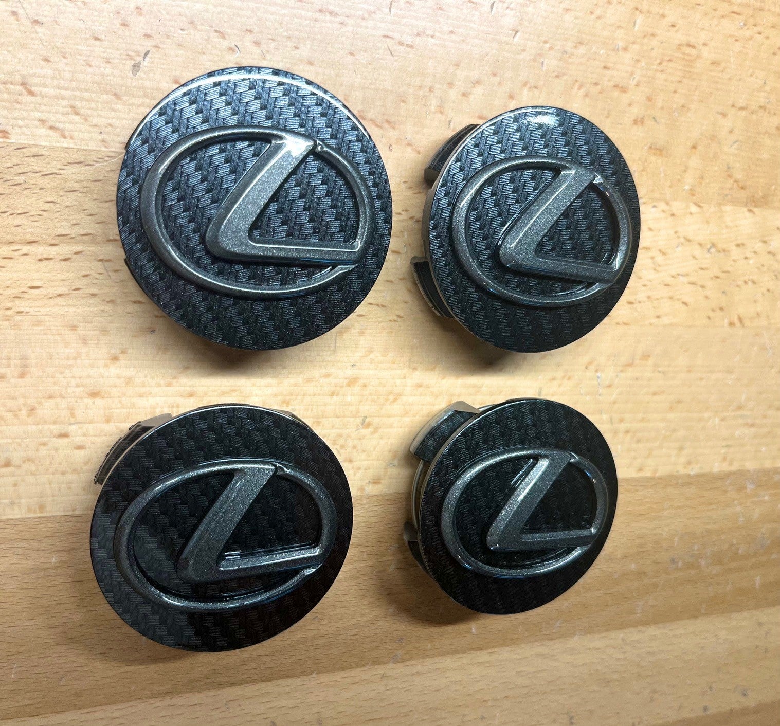 Lexus Cap Lexus IS RX Carbon Fiber Effect Wheel Center Cap Set x4 – Deep Blue Chrome