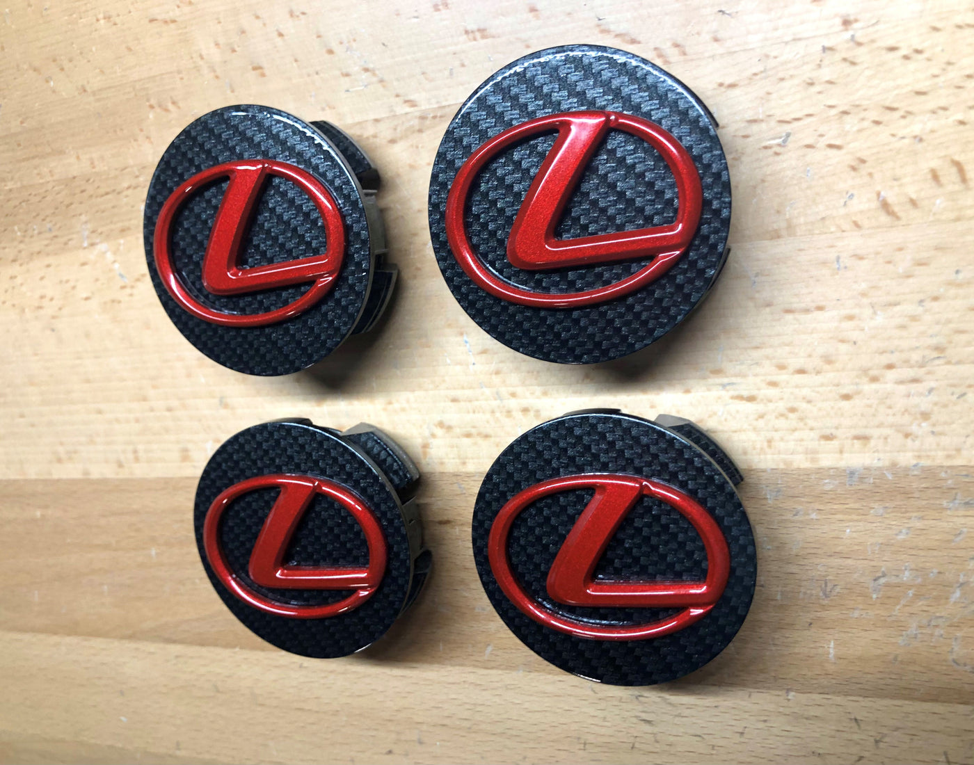 Lexus Cap Lexus IS RX Carbon Fiber Effect Wheel Center Cap Set x4 – Deep Blue Chrome