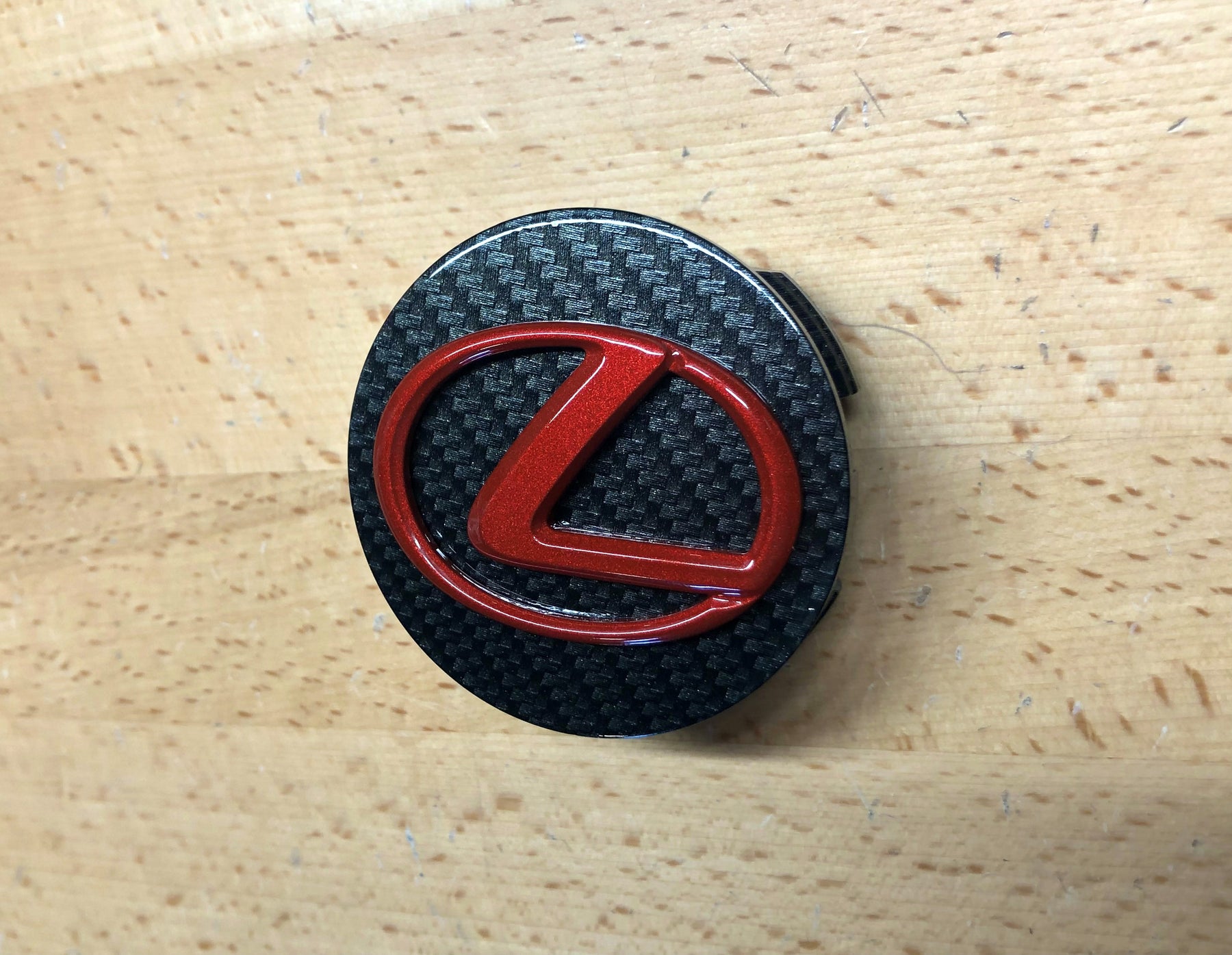 Lexus IS RX Carbon Fiber Effect Wheel Center Cap Set x4 – Deep Blue Chrome