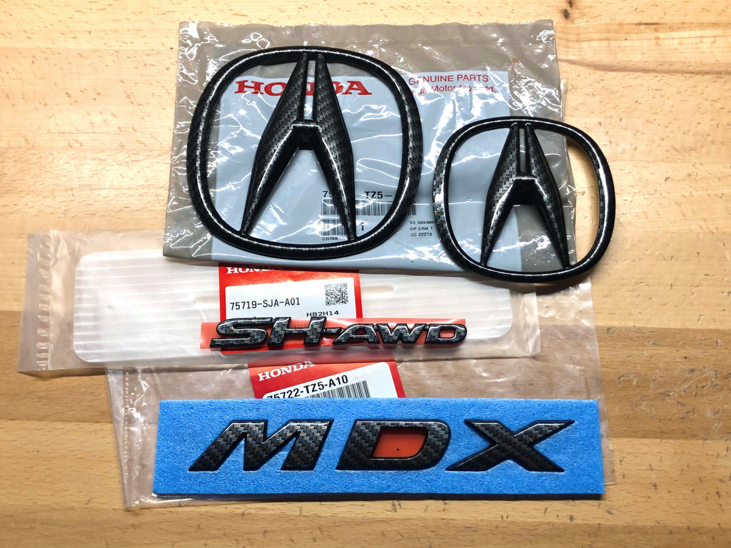 Acura MDX Carbon Fiber Effect Emblem Set 2014-2016 – Deep Blue Chrome