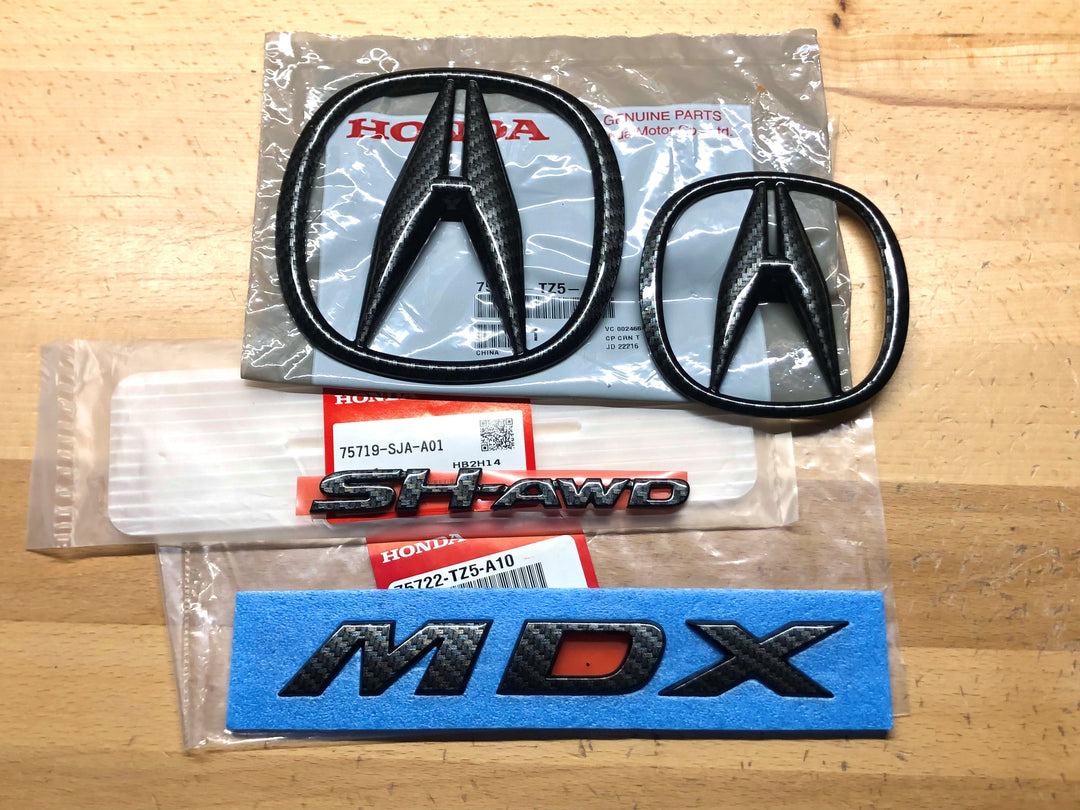 Acura MDX Carbon Fiber Effect Emblem Set 2014-2016 – Deep Blue Chrome