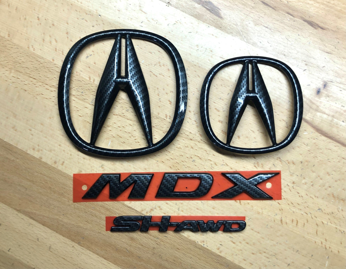Acura MDX Carbon Fiber Effect Emblem Set 2014-2016