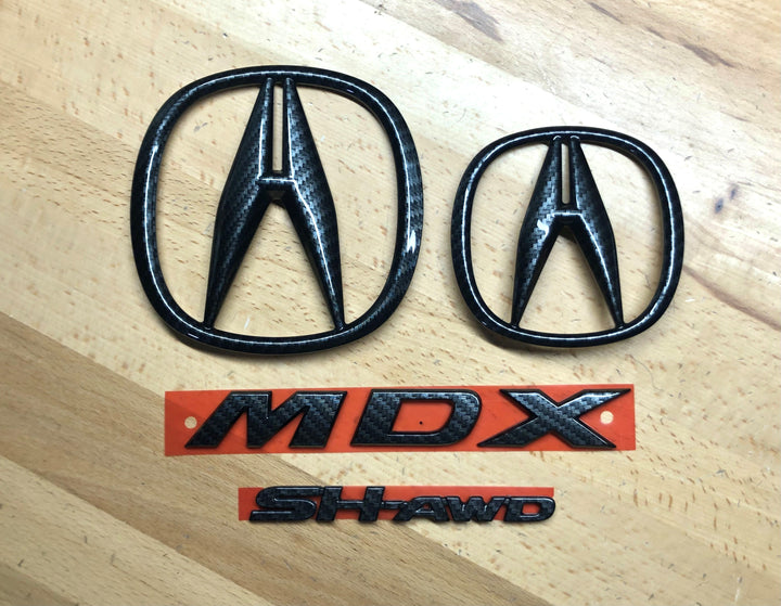 Acura MDX Carbon Fiber Effect Emblem Set 2014-2016 – Deep Blue Chrome