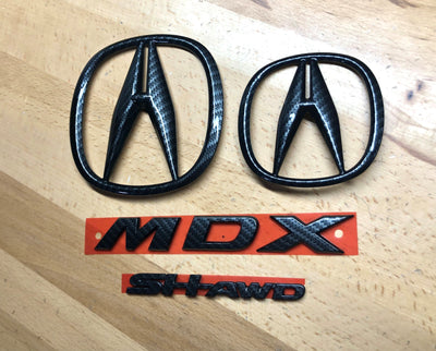 Acura MDX Carbon Fiber Effect Emblem Set 2014-2016