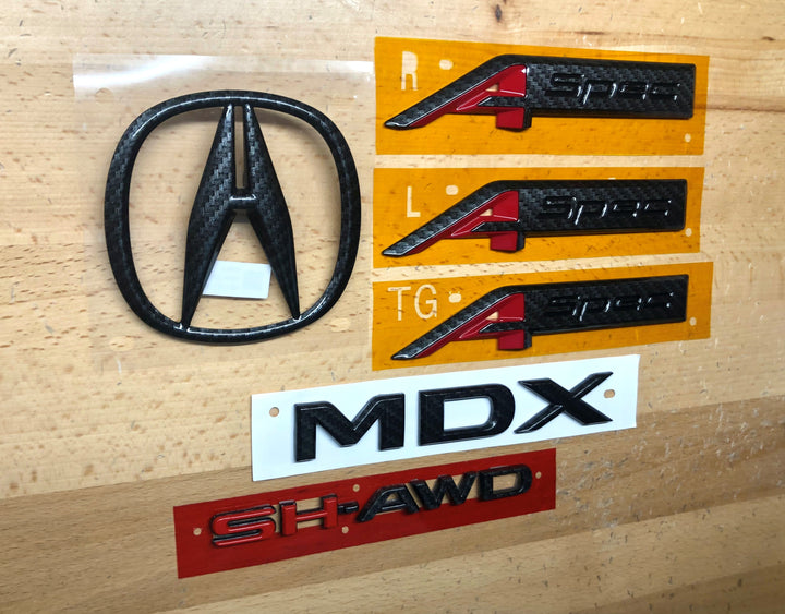 Acura MDX A-Spec Carbon Fiber Effect Emblem Set 22-24 OEM – Deep