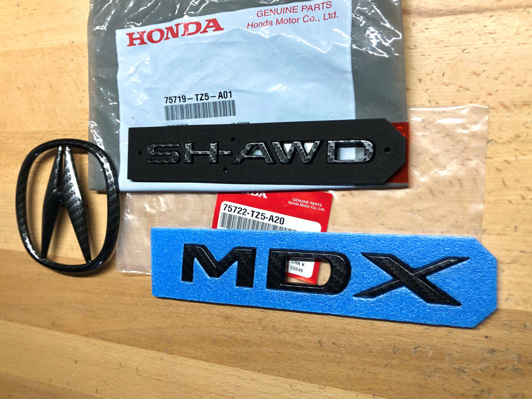 Acura MDX Carbon Fiber Effect Emblem Set 2017-2020 – Deep Blue Chrome