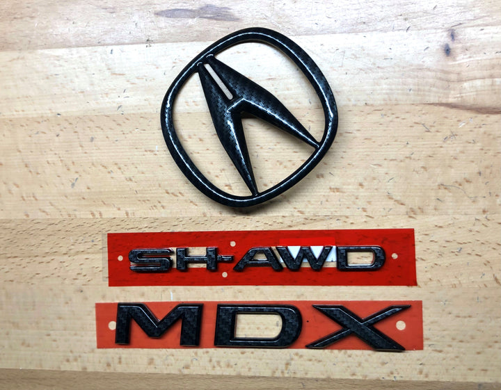 Acura MDX Carbon Fiber Effect Emblem Set 2017-2020 – Deep Blue Chrome