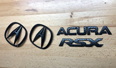 Acura RSX Carbon Fiber Effect Emblem Set