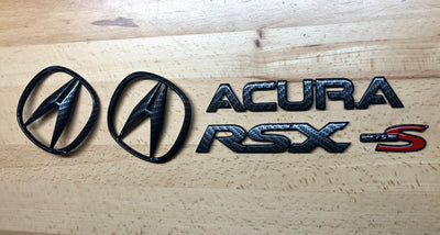 Acura RSX Type-S Carbon Fiber Effect Emblem Set