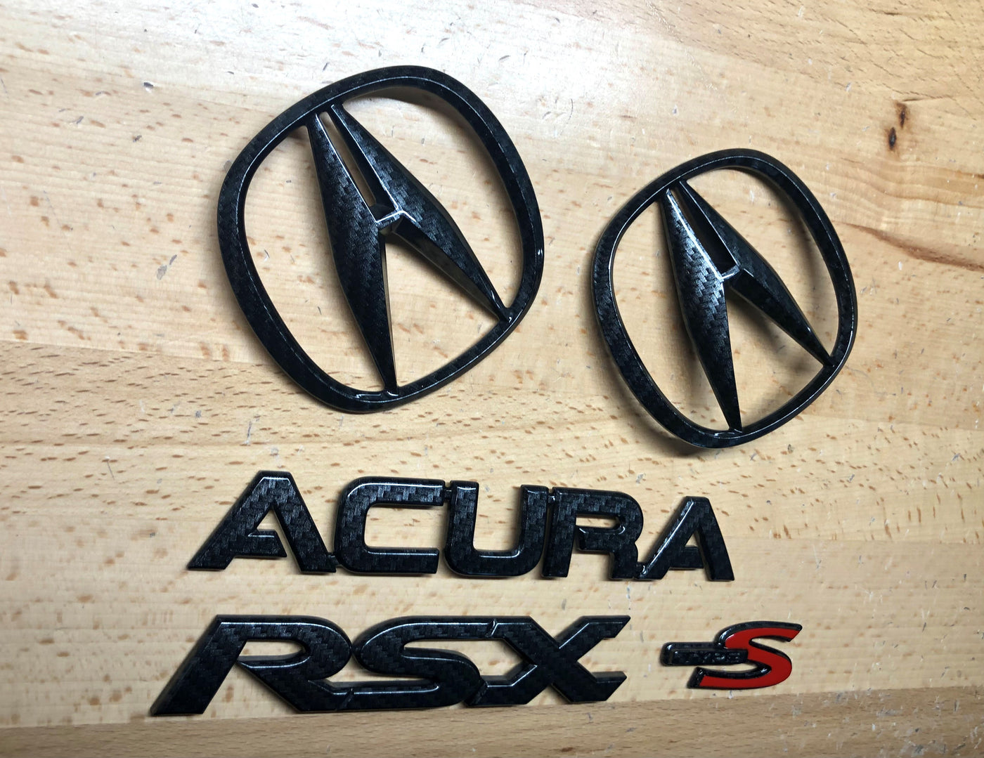 Acura RSX Type-S Carbon Fiber Effect Emblem Set