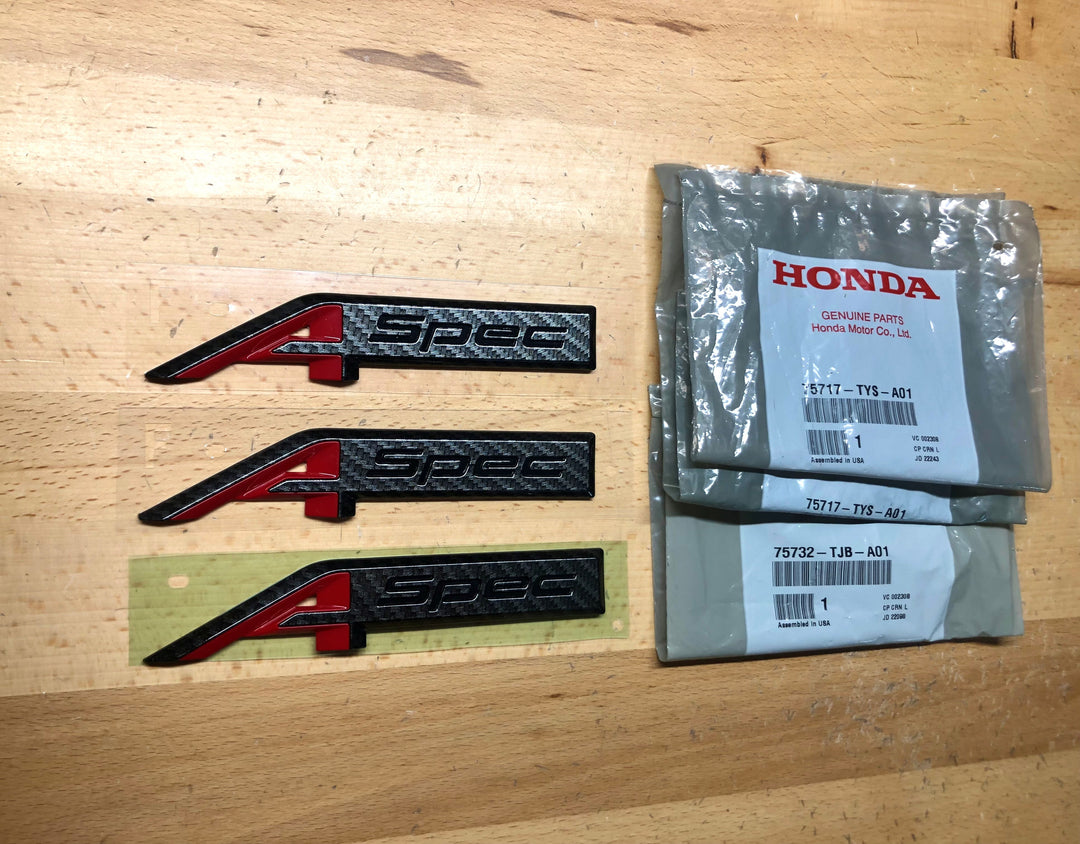 Acura TLX A-Spec Carbon Fiber Emblem Set x3 – Deep Blue Chrome