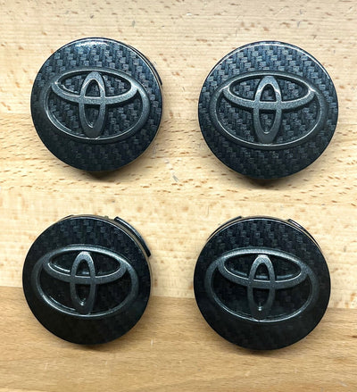 Toyota 2994 Carbon Fiber Effect Wheel Center Cap Set x4