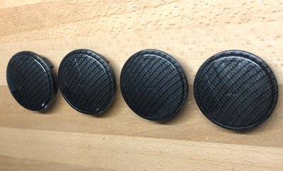 Volkswagen Black Carbon Fiber Wheel Center Cap Set x4 OEM