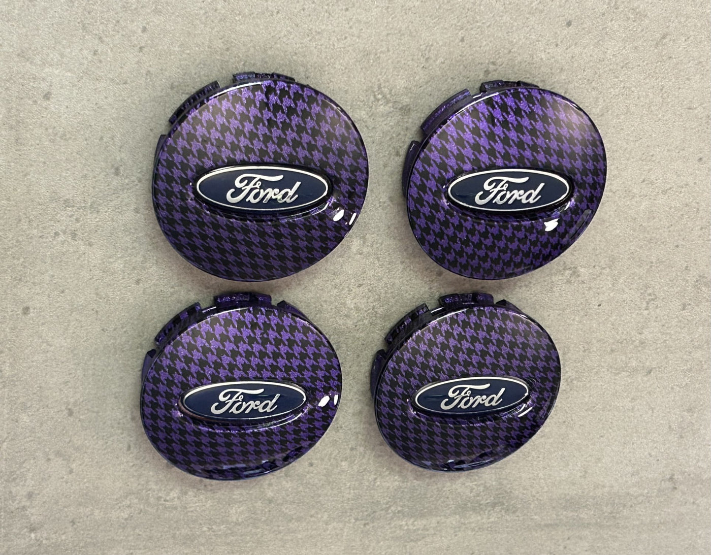 Ford Flex Purple Houndstooth Wheel Center Cap x4 Set OEM