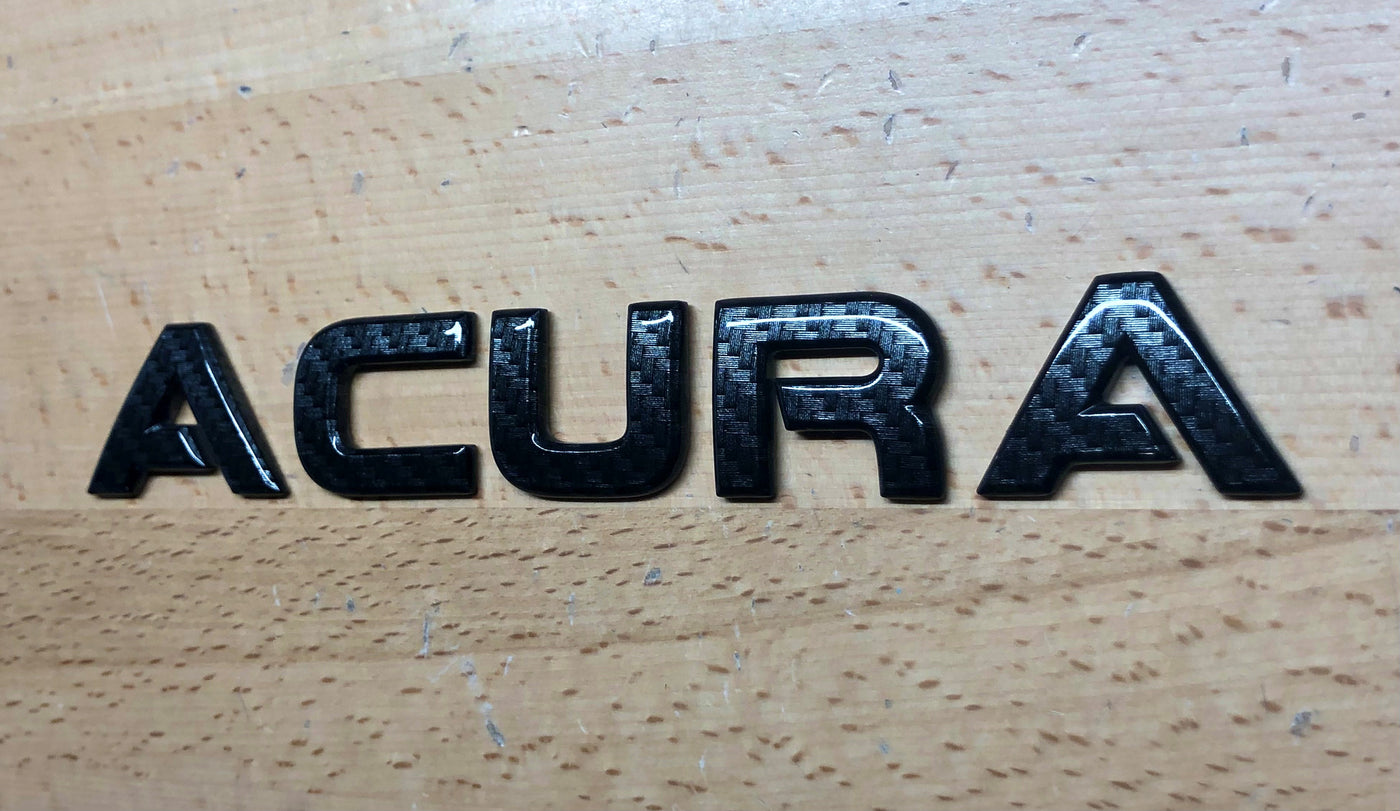 Acura Carbon Fiber Nameplate TL ZDX Letters