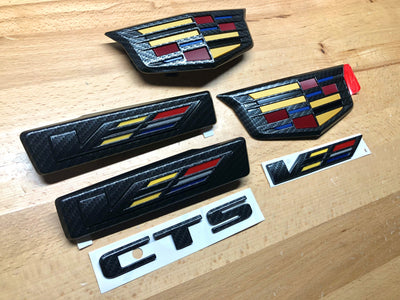 Cadillac CTS-V Carbon Fiber Effect Emblem Set