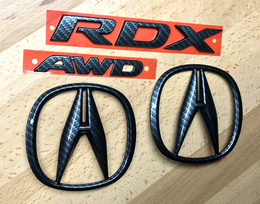 Acura RDX Carbon Fiber Effect Emblem Set 2013-2018 – Deep Blue Chrome
