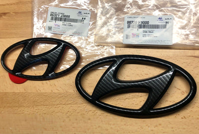 Hyundai Veloster N Carbon Fiber Logo Set x2 Emblems