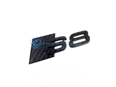 Audi S8 Black Carbon Fiber Emblem 2001-2020 Rear Trunk Lid Badge Genuine OEM