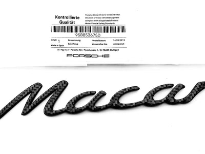 Porsche "Macan" Carbon Fiber Nameplate OEM