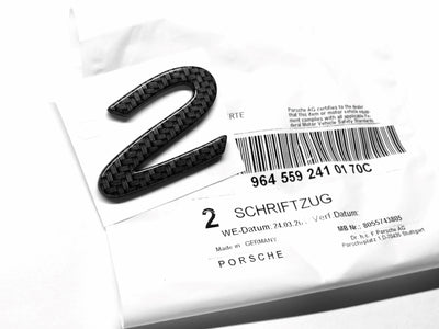 Porsche 911 Carrera 2 Carbon Fiber "2" Emblem