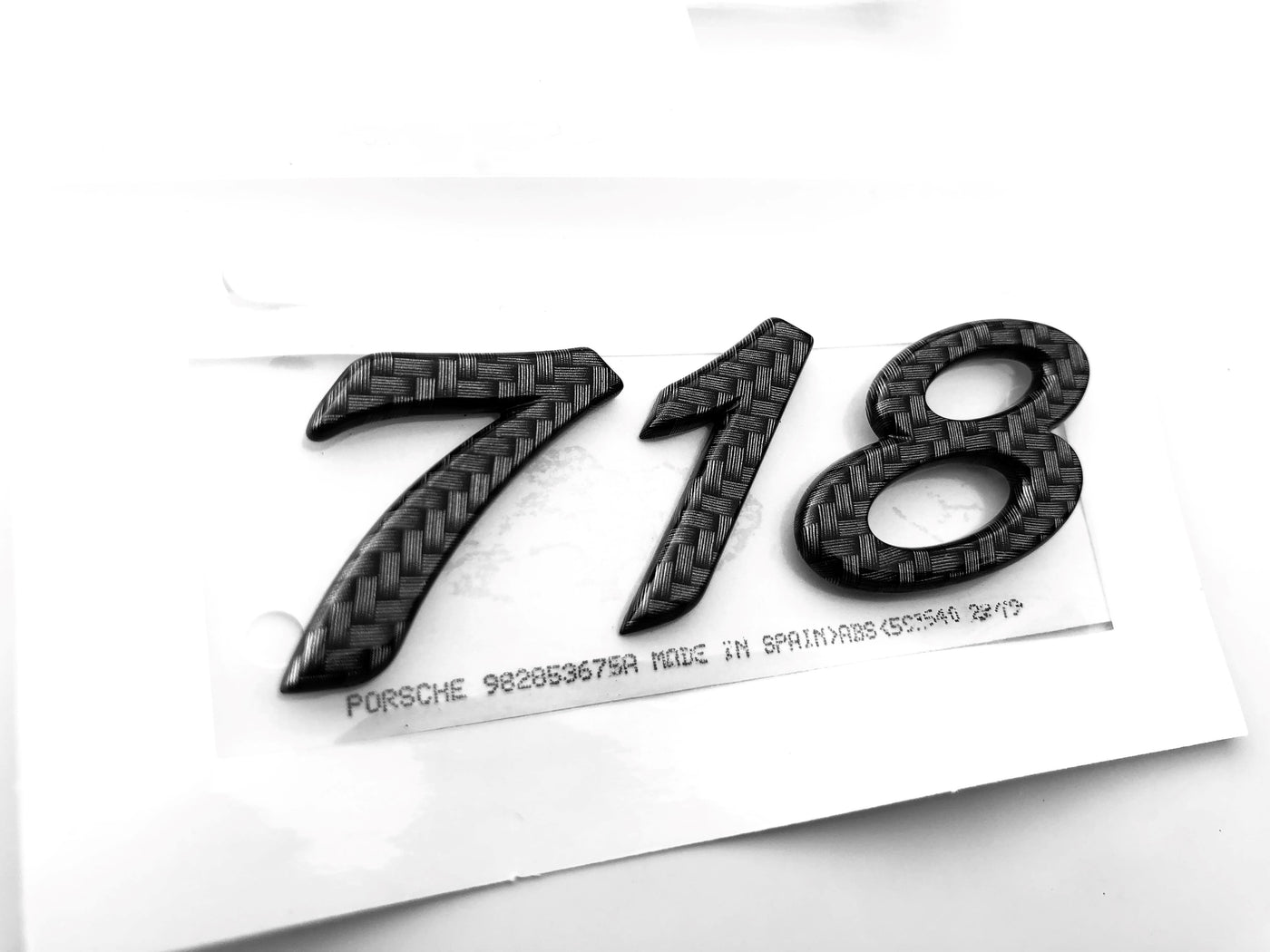 Porsche "718" Carbon Fiber Emblem OEM 981 982