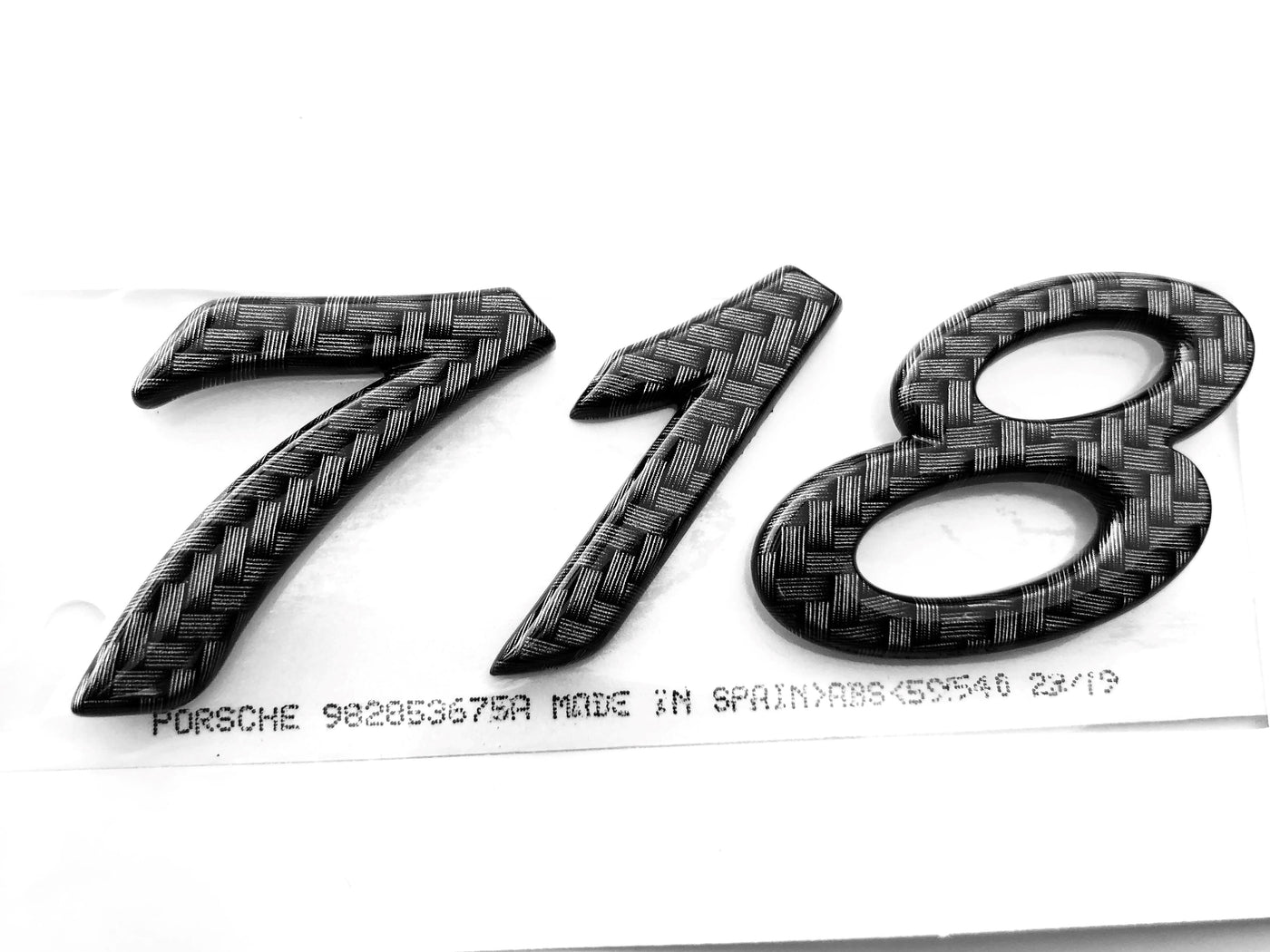 Porsche "718" Carbon Fiber Emblem OEM 981 982