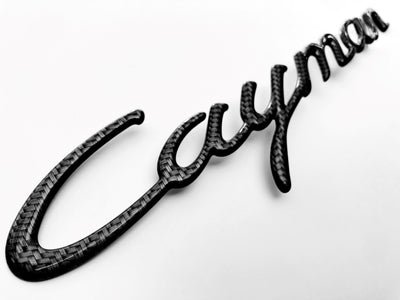 Porsche "Cayman" Carbon Fiber Nameplate 06-12