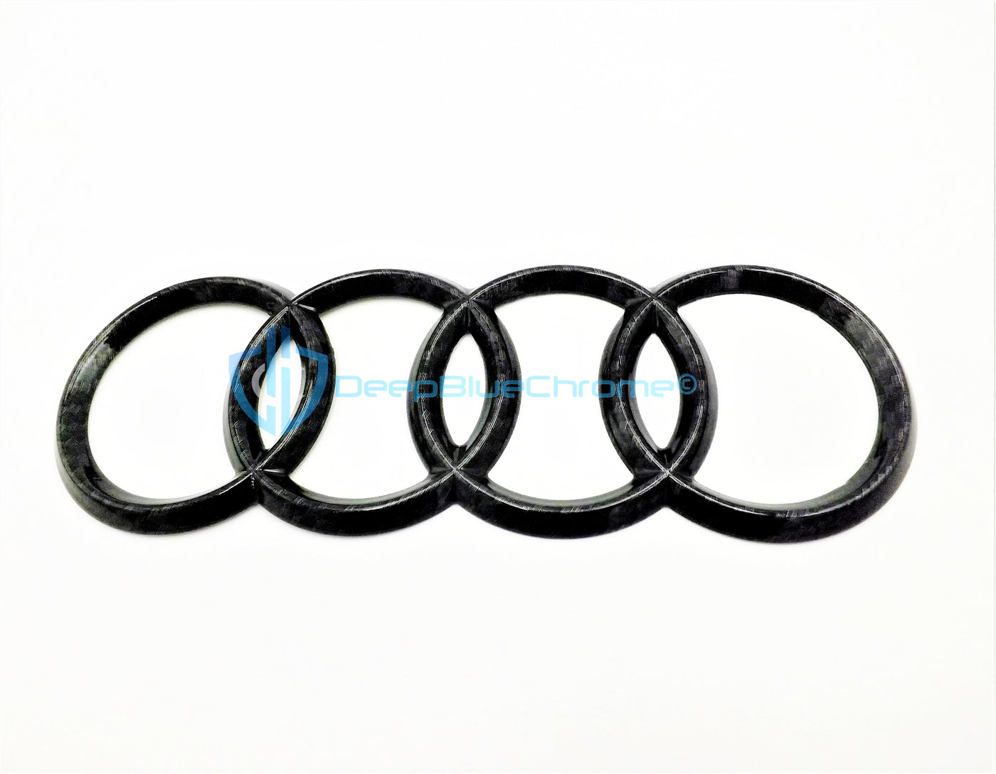 Audi A4 S4 RS5 Black Carbon Fiber Rings Emblem Rear Trunk Lid Genuine OEM Badge Logo